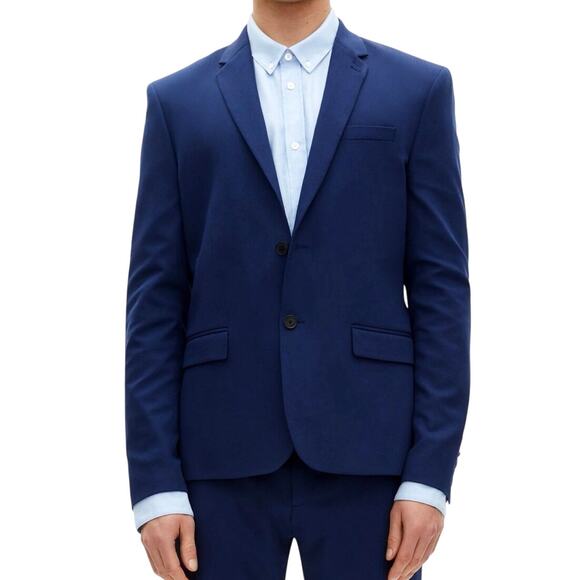 The KOOPLES 100% Wool Navy Blue Micro Houndstooth Blazer Mens Size 52 L-XL - Picture 1 of 16